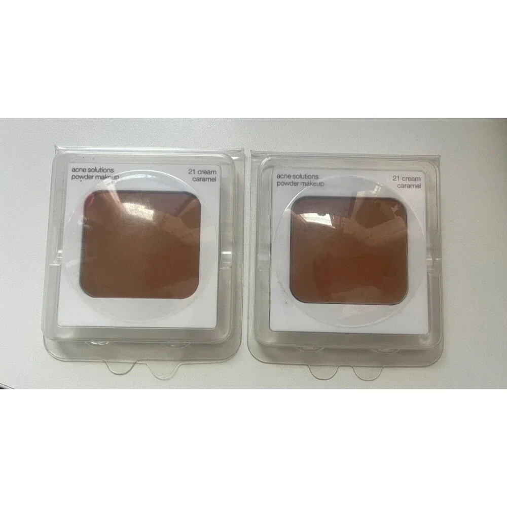 Lot of 2- CLINIQUE Acne Solutions Compact Makeup Refill #21 Cream Caramel